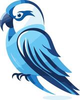 Blue abstract parrot design, perfect for branding, logos, and social media vector