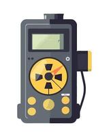 An old radio with a digital display and a yellow button vector