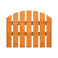 Wooden fence with wooden planks on a white background vector