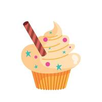 Cupcake with a straw illustration vector