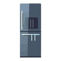 A refrigerator with a door open on a white background vector