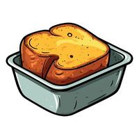 Toast in a pan illustration vector