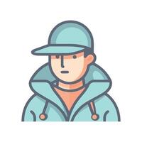 A man in a cap and jacket vector