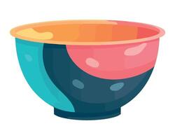 Colorful bowl with colorful design on white background vector