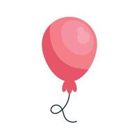 A pink balloon with a string attached to it vector