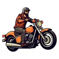 A man riding a motorcycle on a white background vector