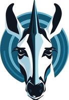 A striking abstract logo featuring a stylized animal head with a blue and white color scheme vector