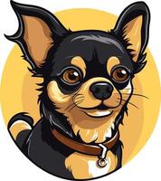 Cute cartoon chihuahua with big brown eyes and a friendly smile vector