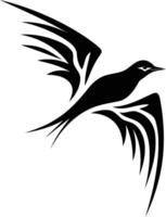 A stylized black bird in flight, perfect for tattoo designs, branding, or any project requiring a bold, minimalist aesthetic vector