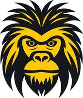 A bold and fierce monkey head logo design, perfect for a brand seeking a powerful and memorable image vector