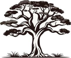Silhouette of an Ancient Tree vector