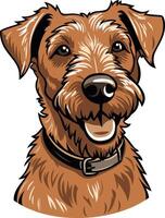 Charming illustration of a friendly irish terrier dog with a happy expression vector