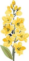 Elegant illustration of a yellow flower cluster, perfect for adding a touch of nature to your designs vector