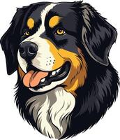 A friendly bernese mountain dog with a happy expression, perfect for dog lover products vector