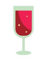 Wine glass with red liquid in it on a white background vector