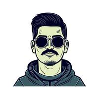 A man with sunglasses and a mustache vector