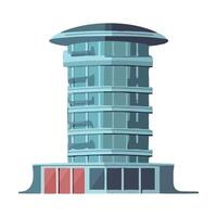 A building with a circular top and a red door vector