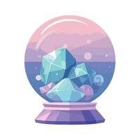 A snow globe with crystals inside vector