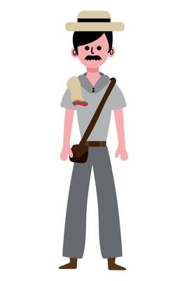 A man with a hat and a mustache