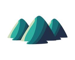 Three mountains in a flat style vector