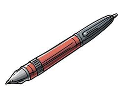 A red pen with a black tip on a white background vector