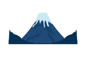 Mountain with snow and ice on top of it vector