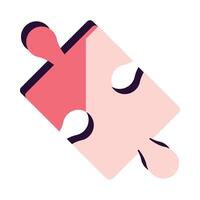 A pink puzzle piece with a red piece missing vector
