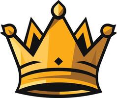 A vibrant cartoon illustration of a golden crown, perfect for adding a royal touch to your designs vector