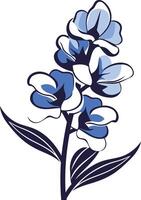 Elegant blue and white flower illustration, perfect for adding a touch of nature to your designs vector