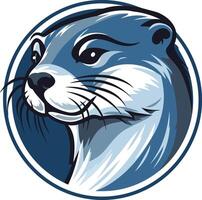 A bold and striking illustration of an otter's head, perfect for mascot design, wildlife themed branding, or sports team logos vector