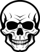 A bold, detailed black and white illustration of a human skull, perfect for adding a touch of edgy style to any design vector