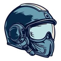 A blue helmet with goggles on it vector