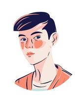 A cartoon boy with a face and eyes vector