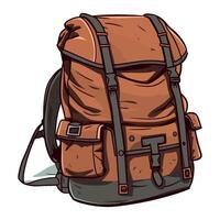 A cartoon backpack with straps and straps vector