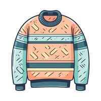 Sweater with colorful stripes on the front and back vector