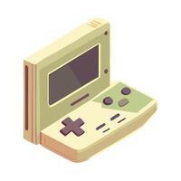 An old game console with a controller on it vector
