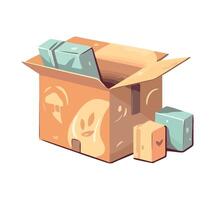 An open box with a smiley face inside vector