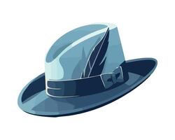 A hat with a feather on it vector