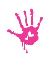 A handprint with a heart on it vector