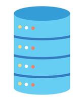 A blue data storage stack with four rows vector