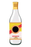 A bottle of vodka with a black circle on the top vector