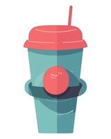 A cup with a red ball in it vector
