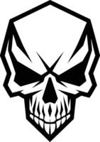 A bold and edgy black and white skull illustration, perfect for branding, design, and print projects vector