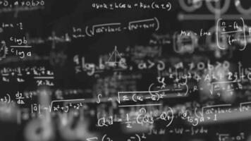 Animation of math formulas, illustrations of floating mathematics problems suitable for motion graphic assets about mathematics formulas, science, technology video