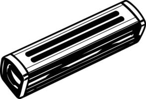 Black and white illustration of a rectangular air vent with three horizontal slats, perfect for presentations and educational materials on hvac systems vector