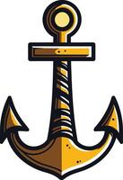 A simple and stylish cartoon anchor illustration, perfect for nautical themed designs, branding, and merchandise vector