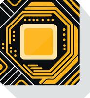A stylized, minimalist icon representing a computer chip, perfect for websites, app interfaces, and presentations on technology, innovation, and computing power vector