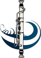 A stylized flute with swirling blue design vector