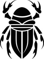 Stylized black and white beetle illustration, perfect for tattoo design or graphic design projects vector