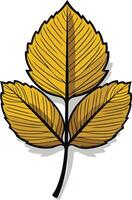 Simple, elegant illustration of a three-leafed branch in gold vector